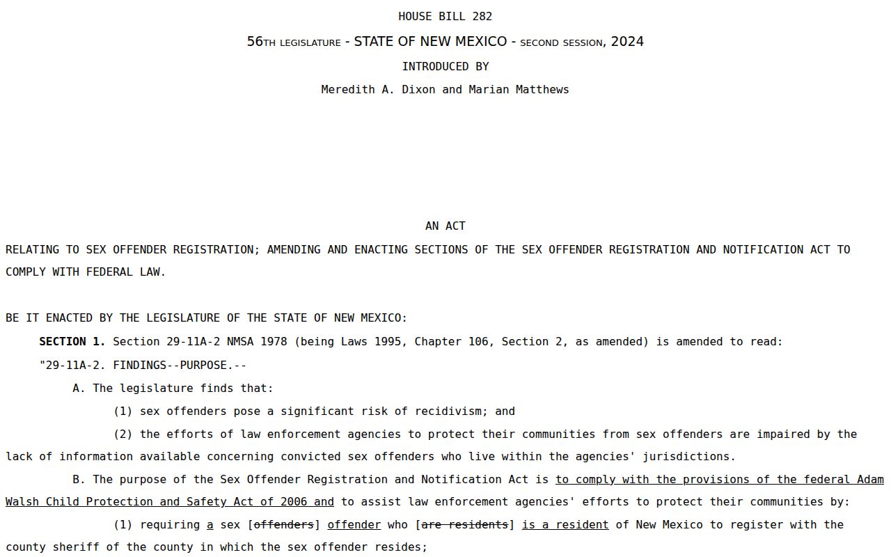 Rio Arriba County sex offender registry tier and verification law