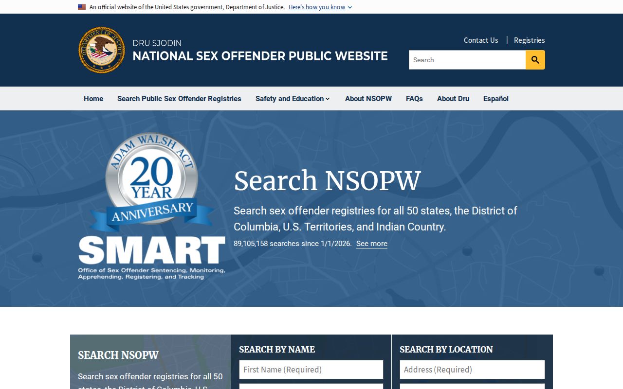 Rio Arriba County sex offender check through the national NSOPW search